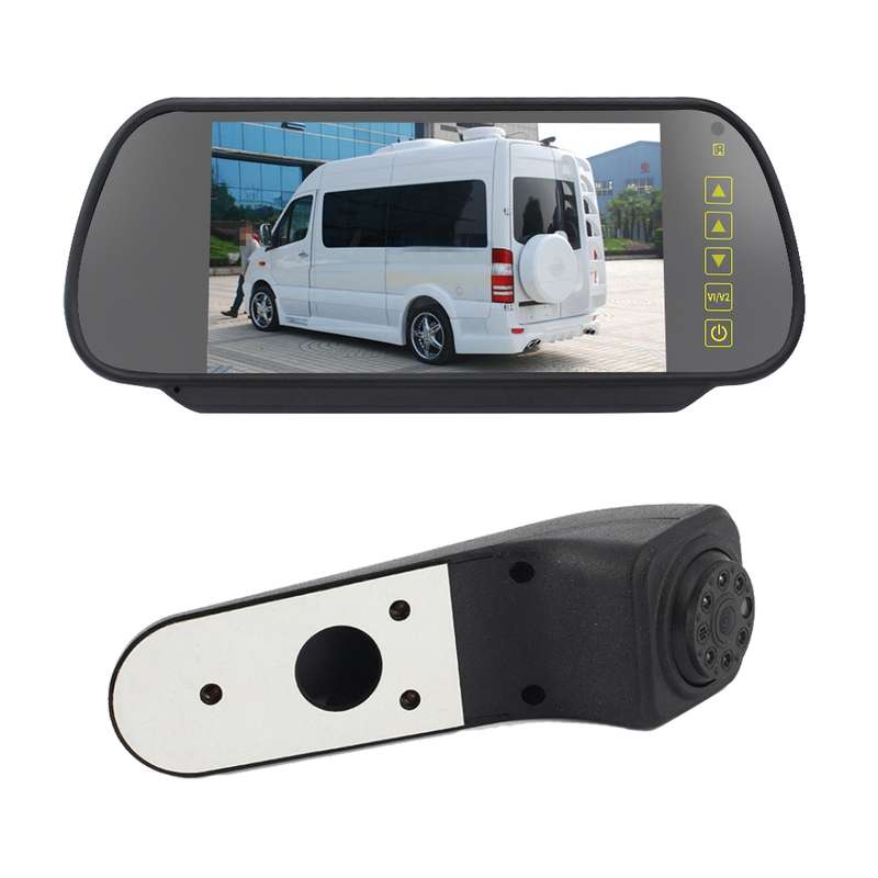 PZ475 Car Waterproof 170 Degree Brake Light View Camera + 7 inch Rearview Monitor for Volkswagen Cra