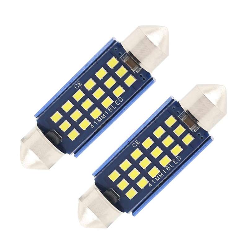 2pcs 41mm DC12-24V / 1W / 6000K / 60LM 18LEDs SMD Car Reading Lamp Dome Light