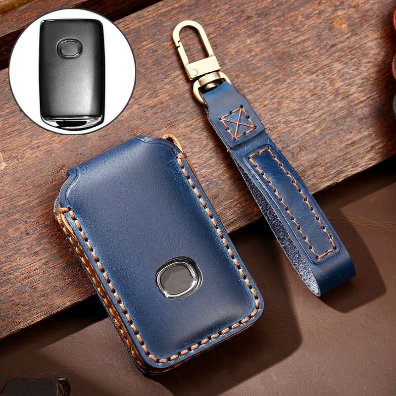 Hallmo Car Cowhide Leather Key Protective Cover Key Case for New Mazda Axela(Black)