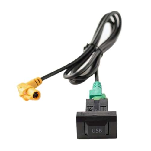 Car Center Console CD Reserved Position Modified USB Port 3.3x2.3cm + Cable Wiring Harness for Volks