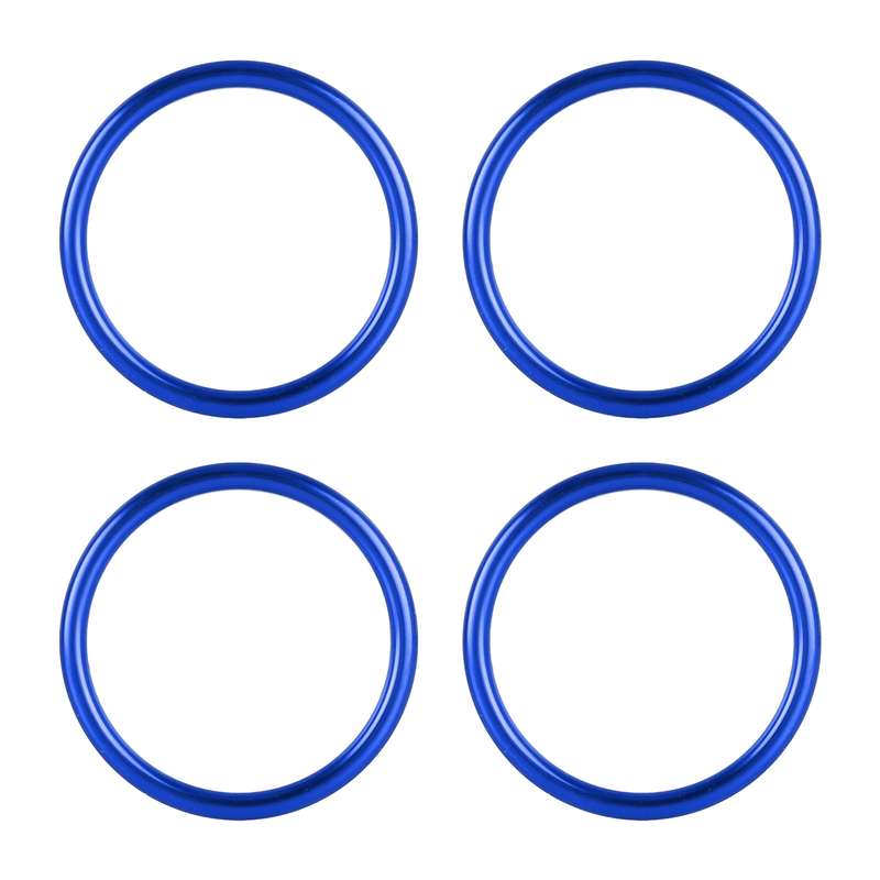 4 PCS / Set Air Conditioning Vent Metal Decorative Ring for Audi A1(Blue)