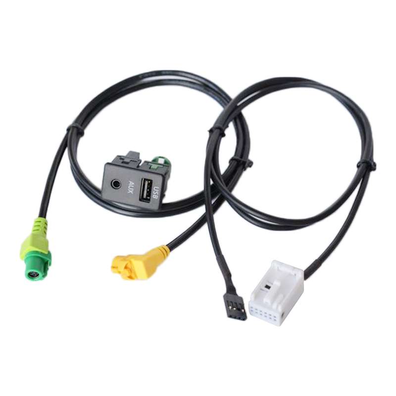 Car AUX USB Switch Holder + Cable Wiring Harness for Volkswagen Magotan / Touran / Polo / Touran RCD