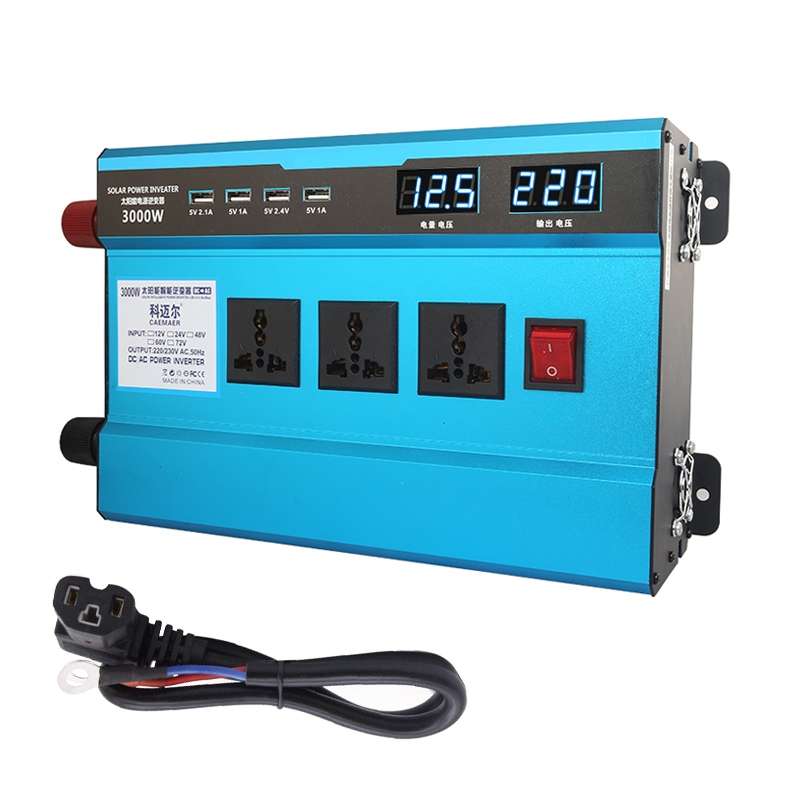 Carmaer 60V to 220V 3000W Intelligent Fan Car Double Digital Display Inverter Household Power Conver