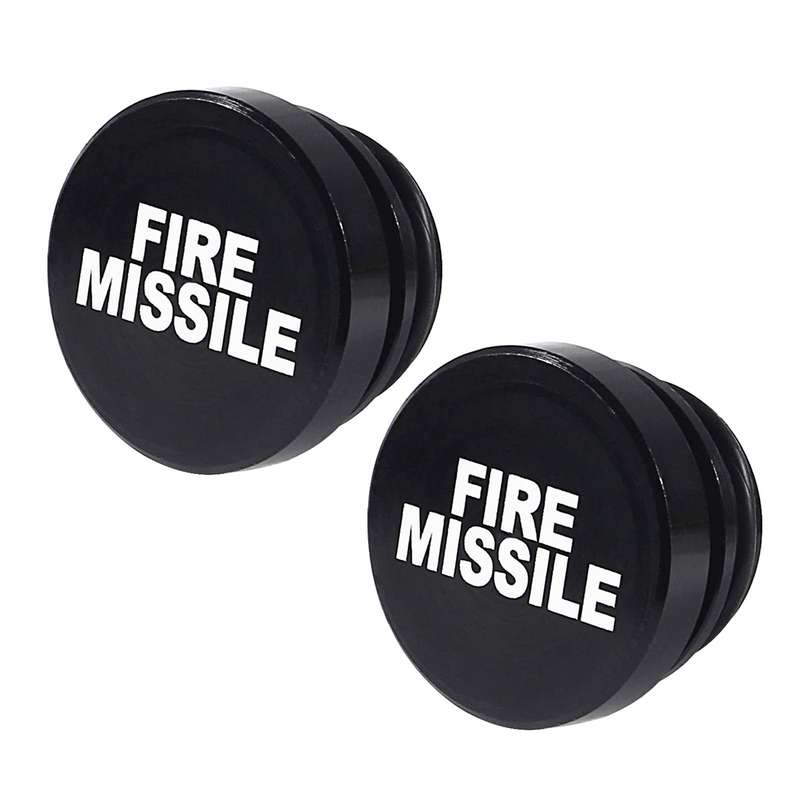 2 PCS Car / Motorcycle FIRE MISSILE Letter Metal Cigarette Lighter Dust Cover (Black)