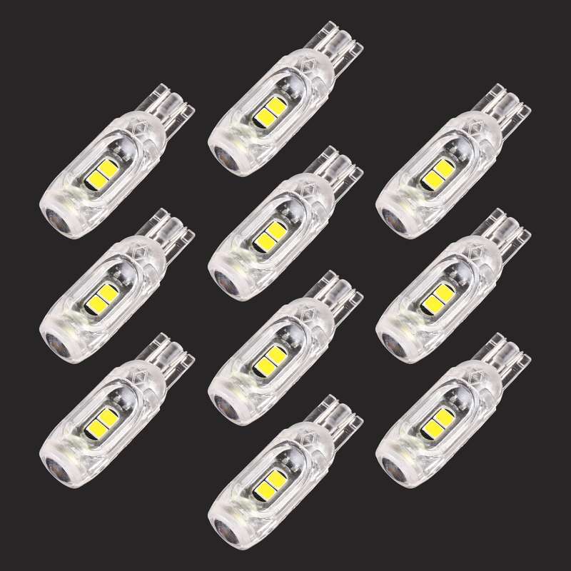 10 PCS T10 DC12V / 1W Car Clearance Light 5LEDs SMD-3030 Lamp Beads (Ice Blue Light)