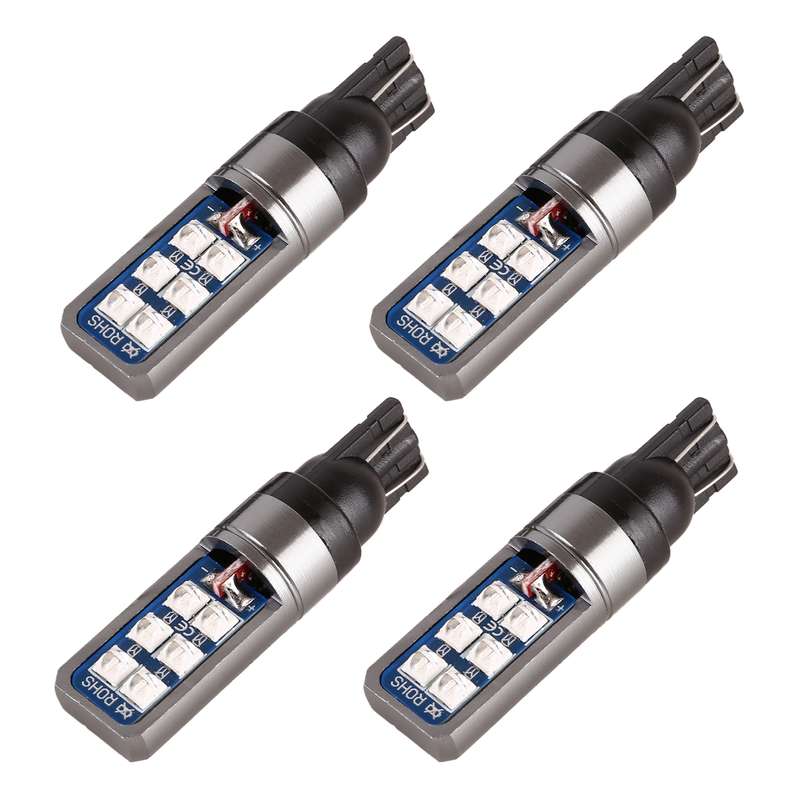 4 PCS T10 DC12V / 4W Car Clearance Light 12LEDs SMD-3030 Lamp Beads (Ice Blue Light)