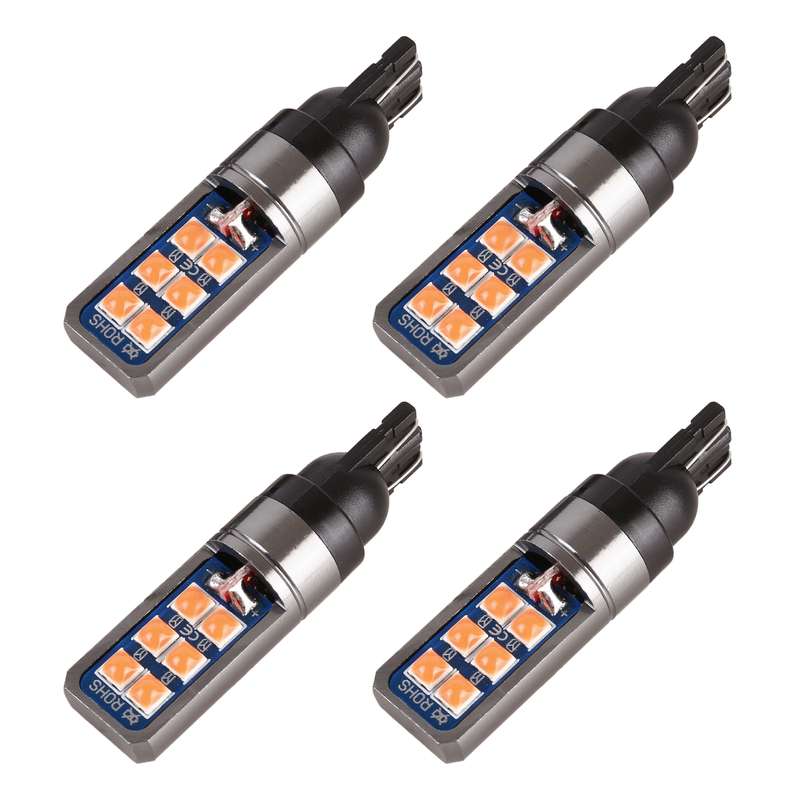 4 PCS T10 DC12V / 4W Car Clearance Light 12LEDs SMD-3030 Lamp Beads (Ice Blue Light)