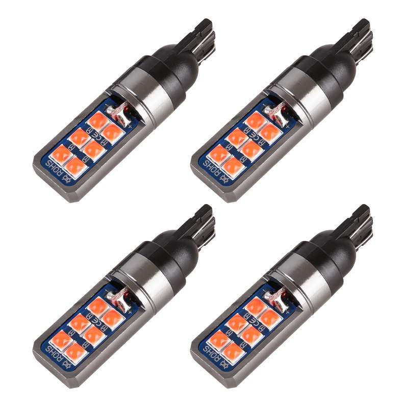 4 PCS T10 DC12V / 4W Car Clearance Light 12LEDs SMD-3030 Lamp Beads (Ice Blue Light)