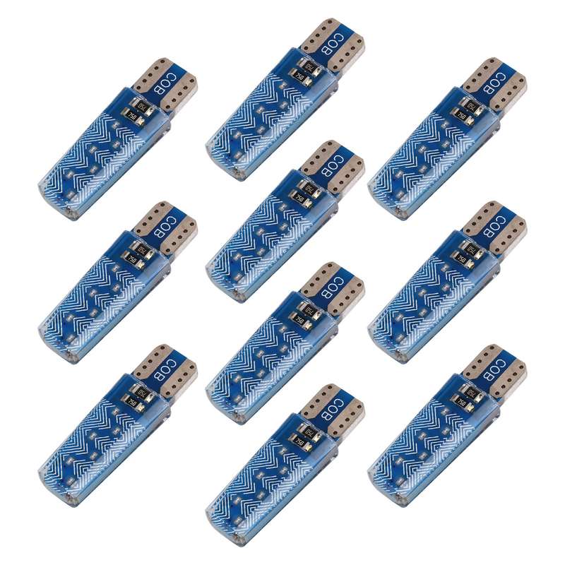 10 PCS T10 DC12V / 1.2W Car Clearance Light 12LEDs COB Lamp Beads (Ice Blue Light)