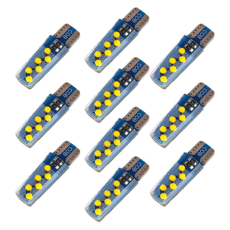 10 PCS T10 DC12V / 1.2W Car Clearance Light 12LEDs COB Lamp Beads (Ice Blue Light)