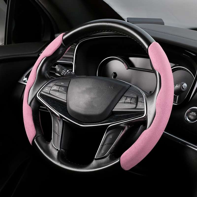 Car Universal Suede Steering Wheel Cover (Black)