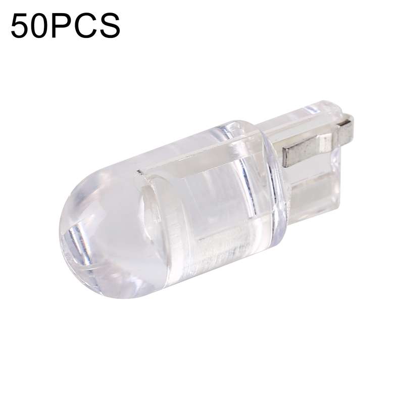 50 PCS T10 DC12V / 0.3W Car Clearance Light COB Lamp Beads(Ice Blue Light)