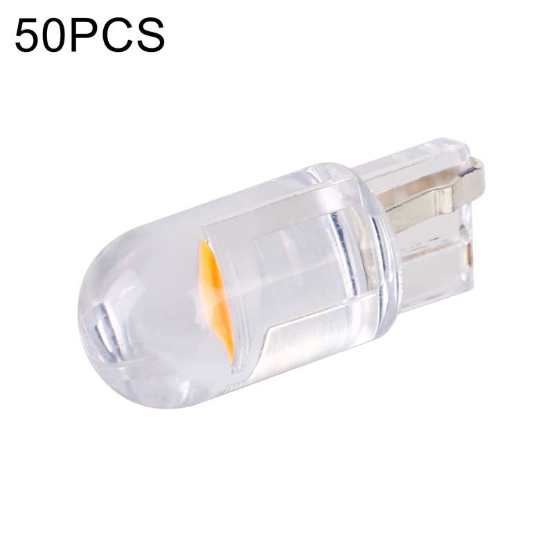 50 PCS T10 DC12V / 0.3W Car Clearance Light COB Lamp Beads(Ice Blue Light)