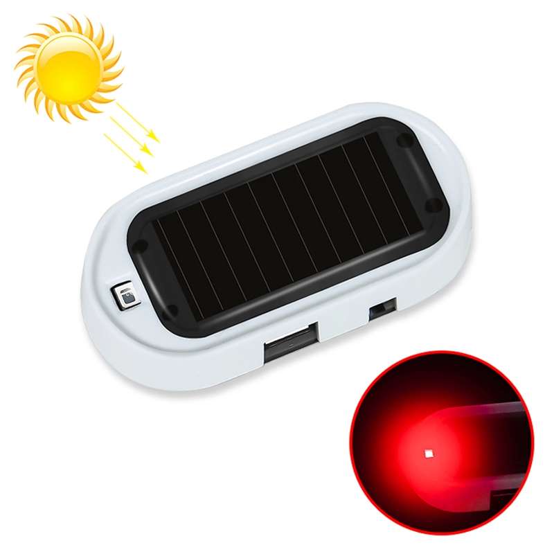 Car Solar Energy Anti-theft Device LED Warning Light (Red)