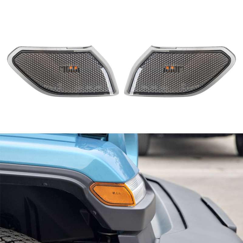 Car Black Wheel Eyebrow Side Light Turn Signal Leaf Plate Lamp for Jeep Wrangler JL 2018-