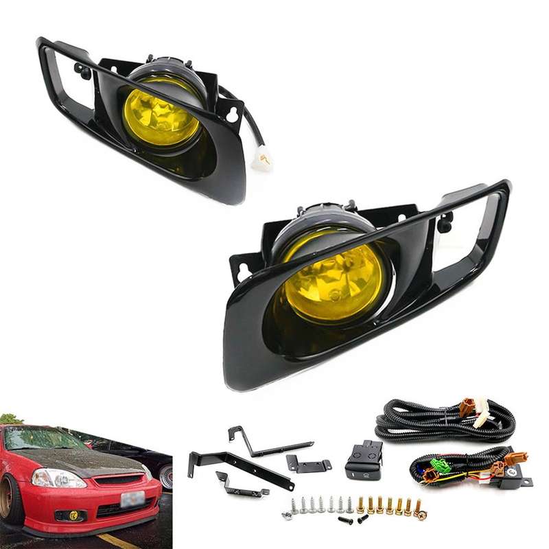 1 Pair Car Modified Front Fog Light for Honda Civic 1999-2000 (White Light)
