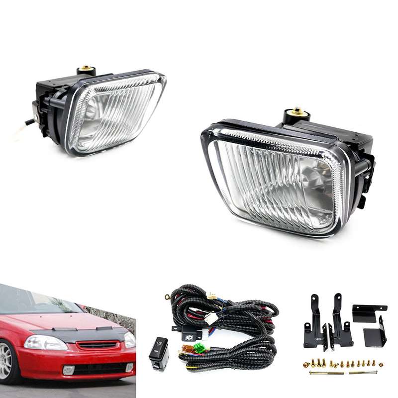 1 Pair Car Modified Front Fog Light for Honda Civic 1996-1998 (White Light)