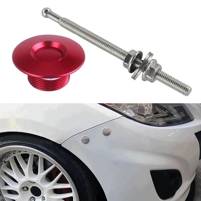 100mm Stainless Steel Quick-pins Push Button Billet Hood Pins Lock Clip Kit(Black)