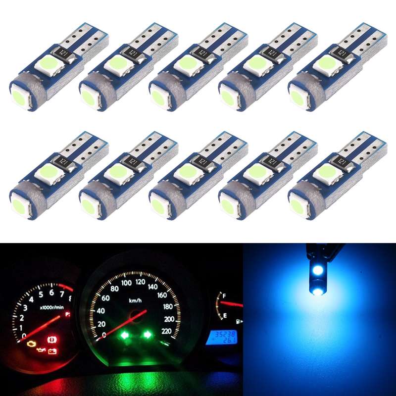 10 in 1 Car T5 0.2W DC12V Instrument Panel LED Decorative Light(Pink Light)