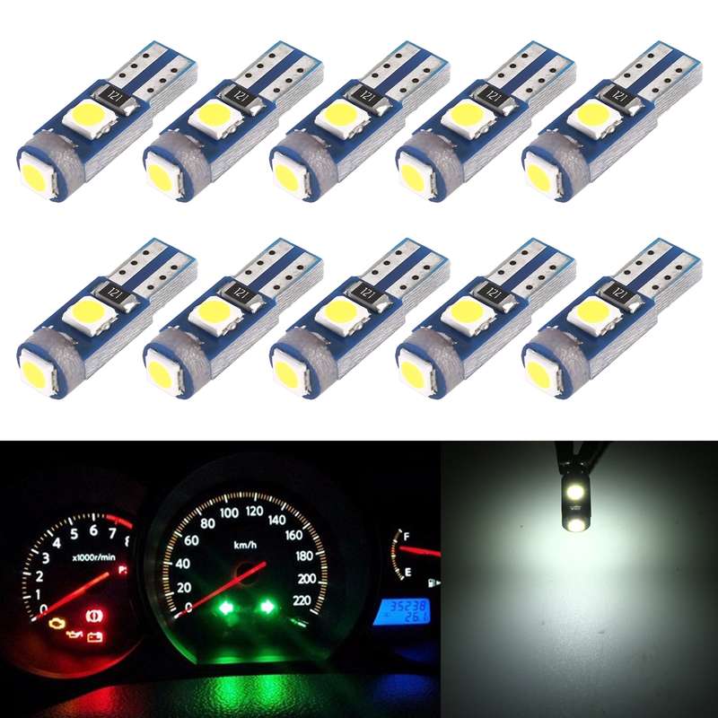 10 in 1 Car T5 0.2W DC12V Instrument Panel LED Decorative Light(Red Light)