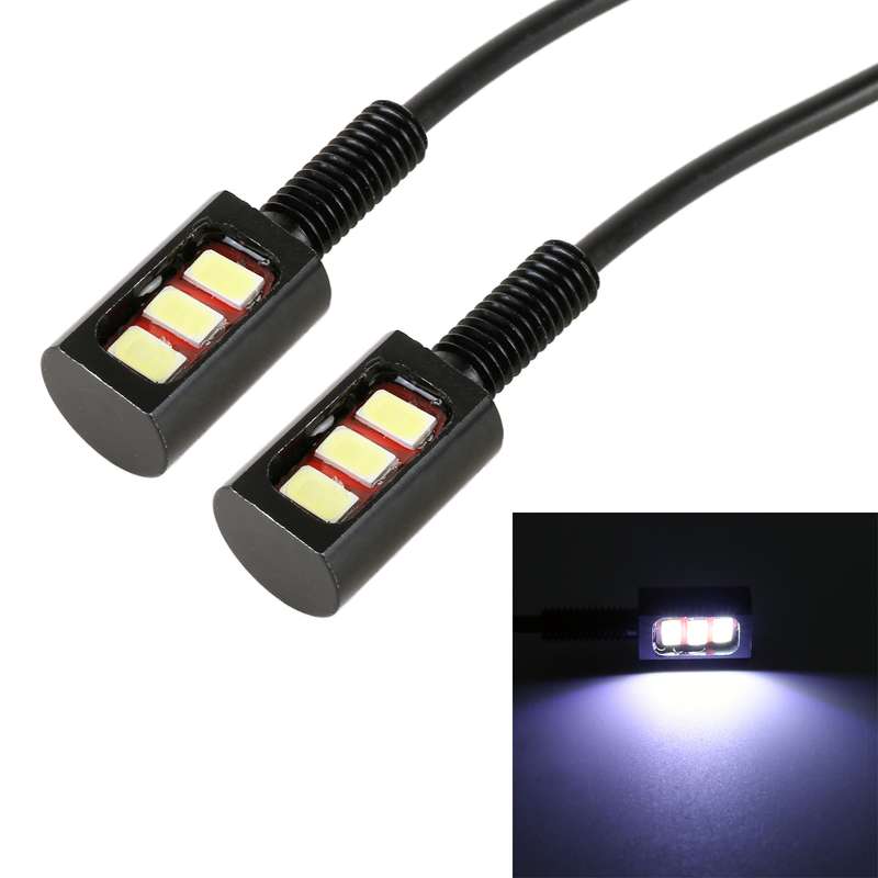 1 Pair DC12V 0.4W 3LEDs SMD-5630 Car / Motorcycle License Plate Light, Cable Length: 27cm (Blue Ligh