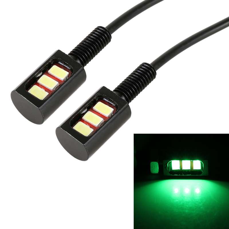 1 Pair DC12V 0.4W 3LEDs SMD-5630 Car / Motorcycle License Plate Light, Cable Length: 27cm (Blue Ligh