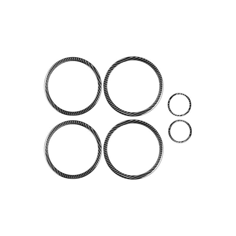 Carbon Fiber Car Door Horn Ring Decorative Sticker for Toyota Old RAV4 2006-2013,Left and Right Driv