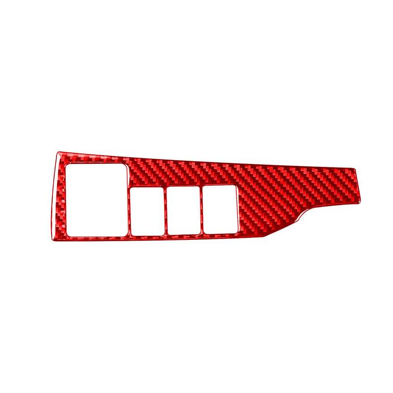 Carbon Fiber Car Headlight Switch Decorative Sticker for Toyota Corolla 2014-2018,Left Drive (Red)