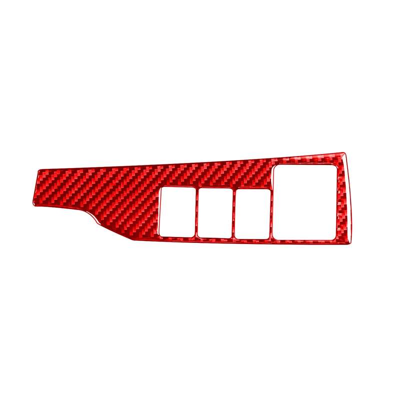 Carbon Fiber Car Headlight Switch Decorative Sticker for Toyota Corolla 2014-2018,Right Drive (Red)