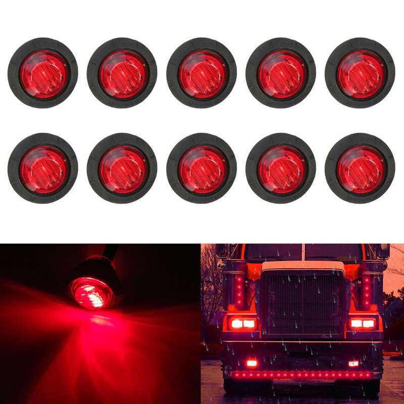 10 PCS MK-009 3/4 inch Car / Truck 3LEDs Side Marker Indicator Lights Bulb Lamp (Green Light)