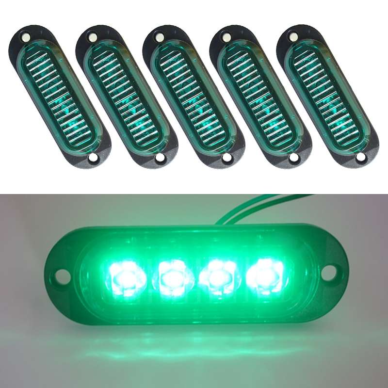 5 PCS MK-087 Car / Truck 4LEDs Side Marker Indicator Lights Bulb Lamp (Blue Light)