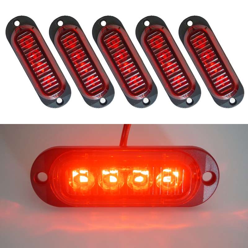 5 PCS MK-087 Car / Truck 4LEDs Side Marker Indicator Lights Bulb Lamp (Blue Light)