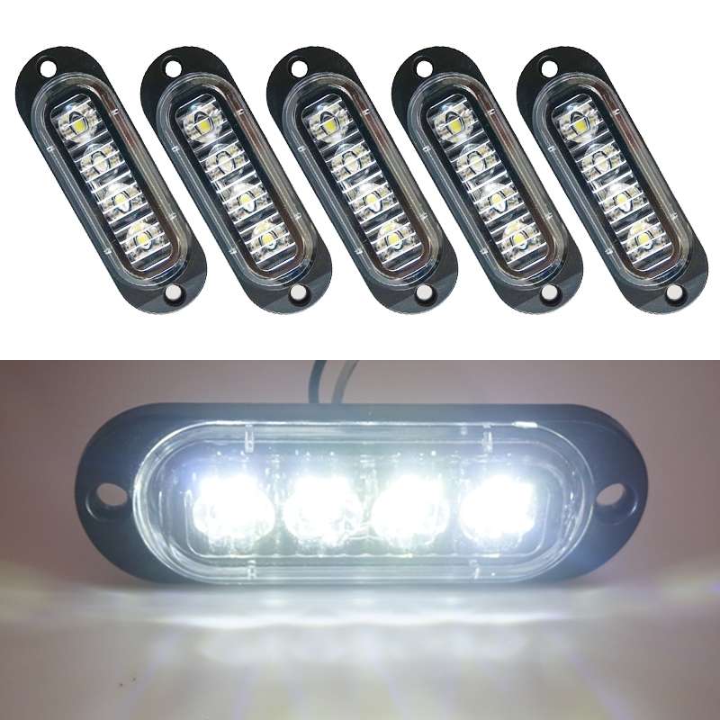 5 PCS MK-087 Car / Truck 4LEDs Side Marker Indicator Lights Bulb Lamp (Blue Light)