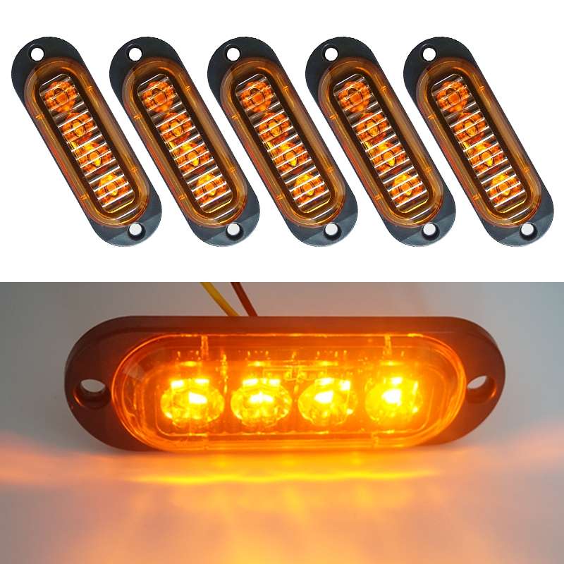 5 PCS MK-087 Car / Truck 4LEDs Side Marker Indicator Lights Bulb Lamp (Blue Light)