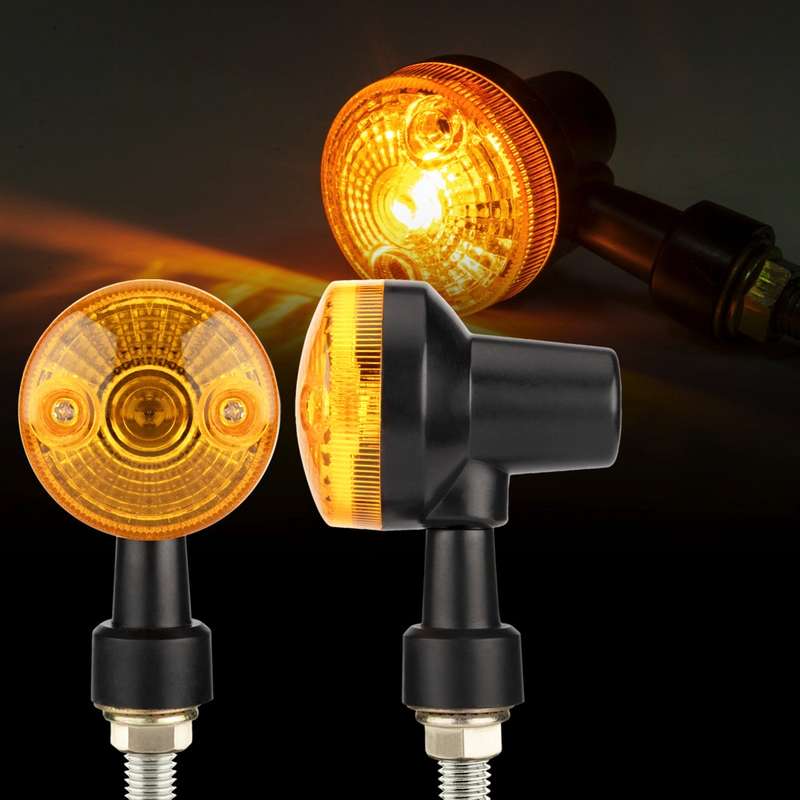 2 PCS PE-ZS101 Motorcycle Turn Signal Light (Black)