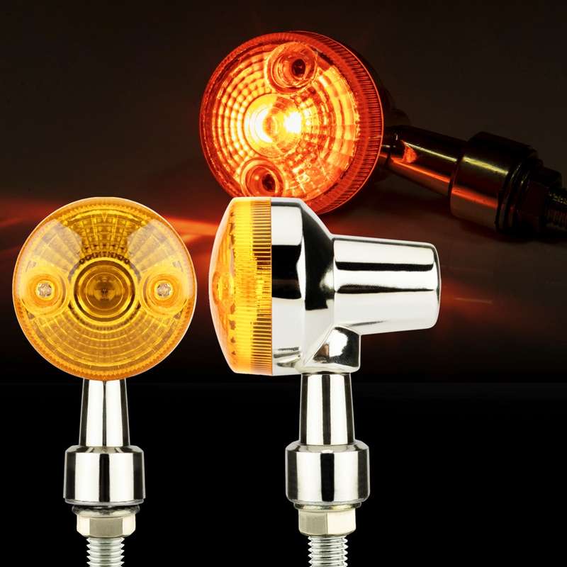 2 PCS PE-ZS101 Motorcycle Turn Signal Light (Black)
