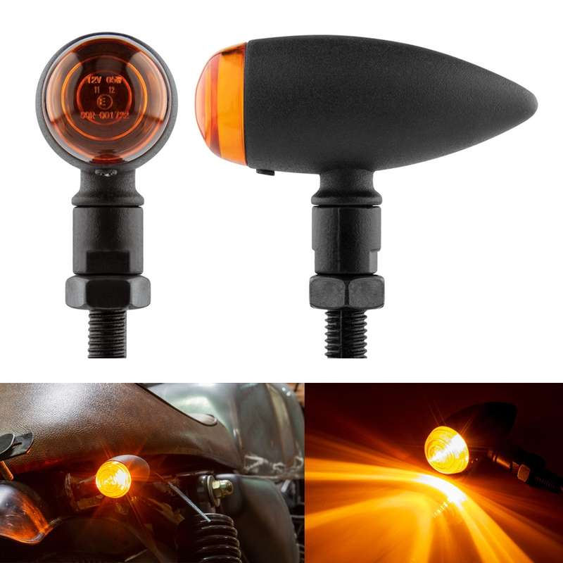 2 PCS KC805 Motorcycle Retro Metal Turn Signal Light (Transparent)