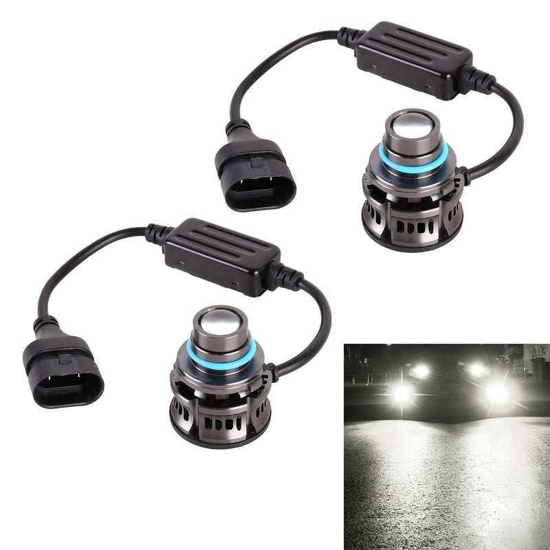 1 Pair 9006 27W / DC12V Car Aluminum Alloy Flashing LED Headlight (Blue Light)