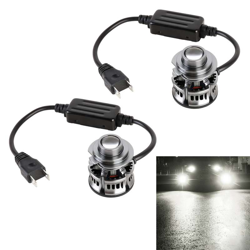 1 Pair H7 27W / DC12V Car Aluminum Alloy Flashing LED Headlight (Blue Light)