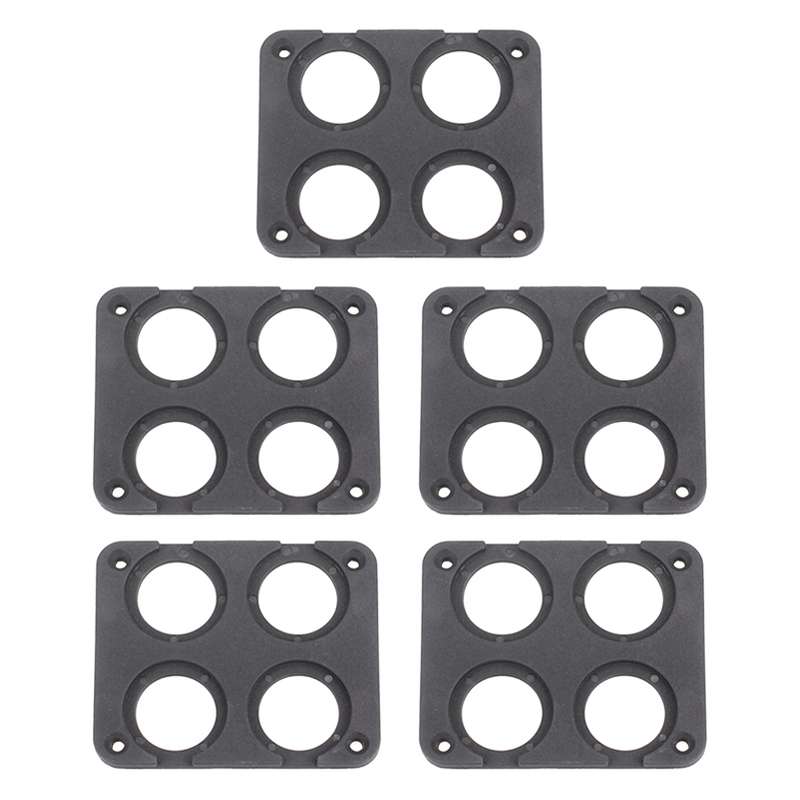 5 PCS 4-Hole Car Modified USB Charging Voltmeter Cigarette Lighter Panel