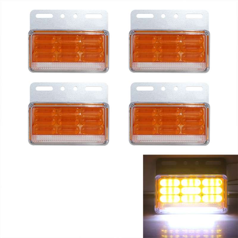 4 PCS ZS-9001 DC24V 9D Waterproof Car / Truck Side Marker Indicator Lights Bulb Lamp (Blue Light)