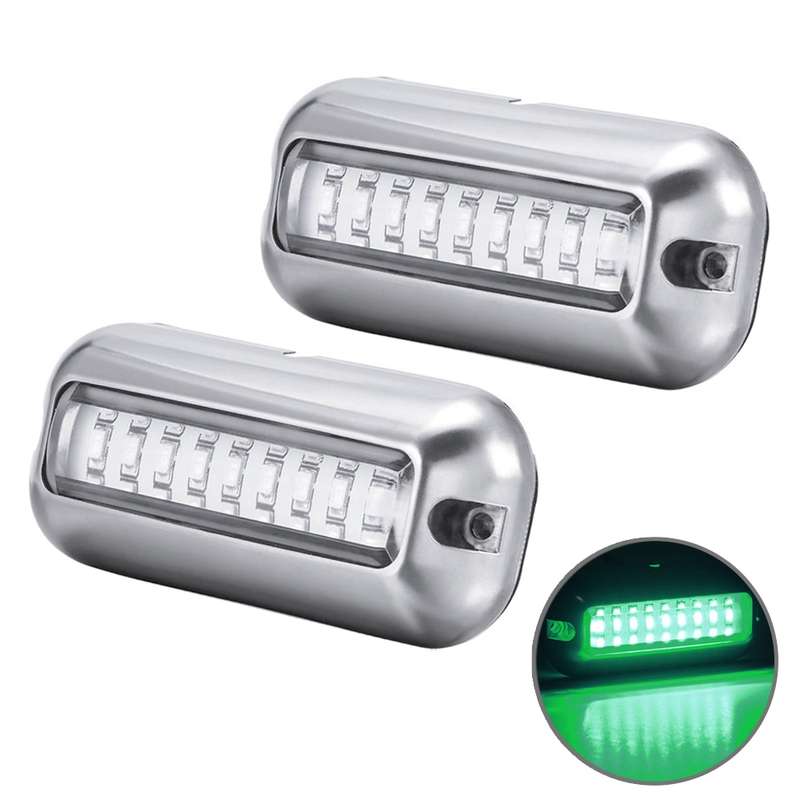 2 PCS MK-027 Ship / Yacht 10-30V 27LEDs Waterproof Stainless Steel Underwater Light(Blue Light)