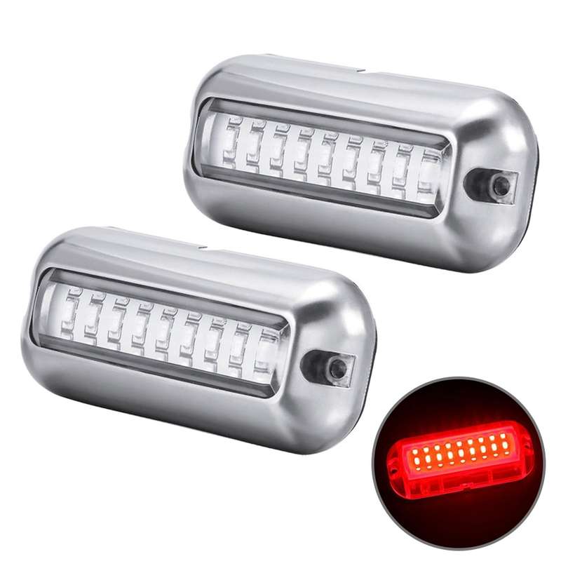 2 PCS MK-027 Ship / Yacht 10-30V 27LEDs Waterproof Stainless Steel Underwater Light(Blue Light)