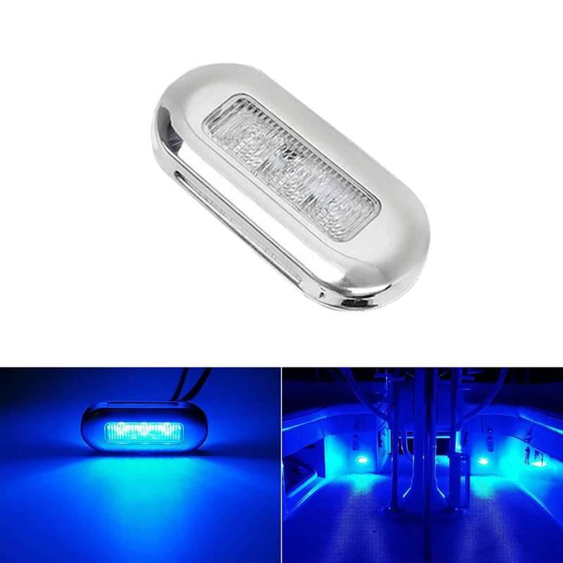 MK-056 Ship / Yacht 3 inch 12V LED Waterproof Stainless Steel Underwater Light (Blue Light)