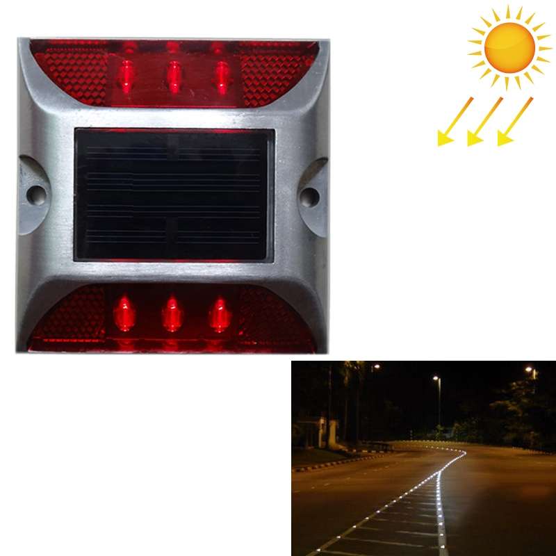 Solar Square Road Stud Light Car Guidance Light Road Deceleration Light, Flashing Bright Version (Wh