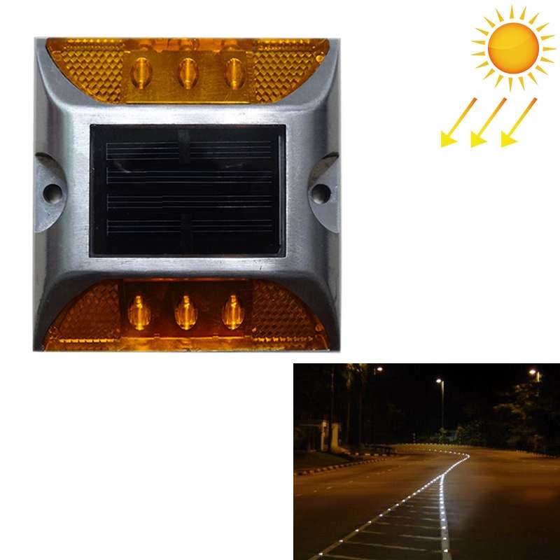 Solar Square Road Stud Light Car Guidance Light Road Deceleration Light, Flashing Bright Version (Wh