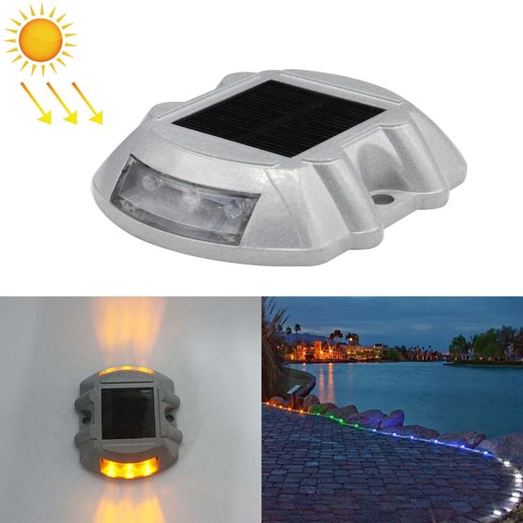Solar Horseshoe Road Stud Light Car Guidance Light Road Deceleration Light, Constantly Bright Versio
