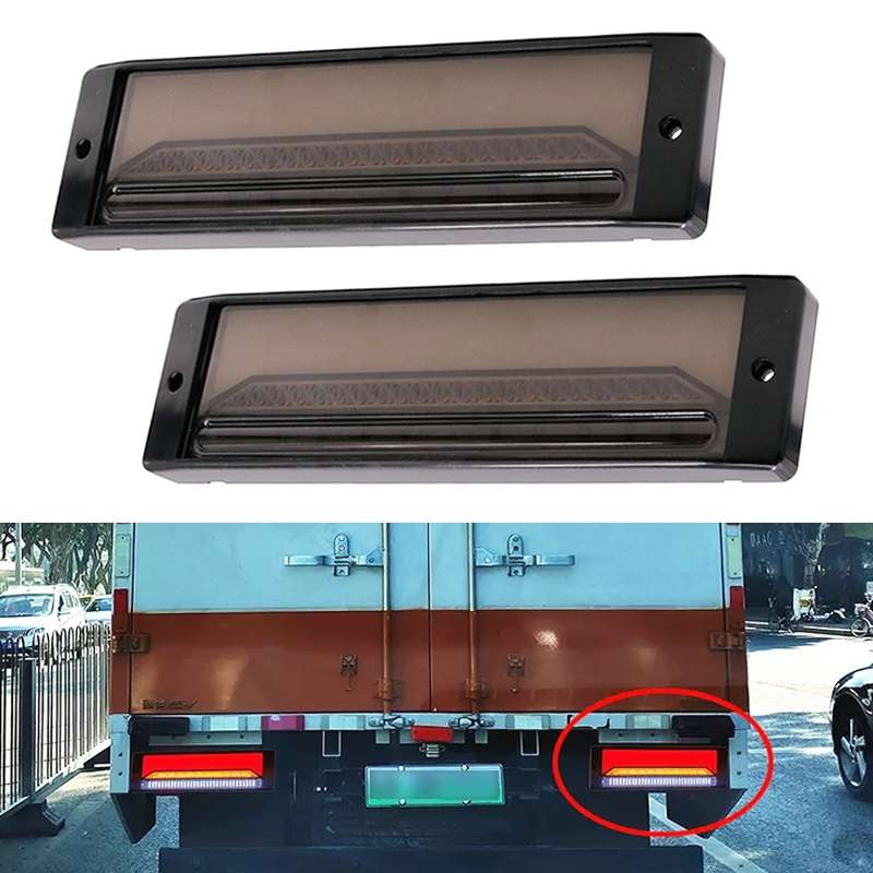 2 PCS Heavy-duty Truck Trailer 147LED Light Guide Three-color Brake Light (Transparent)