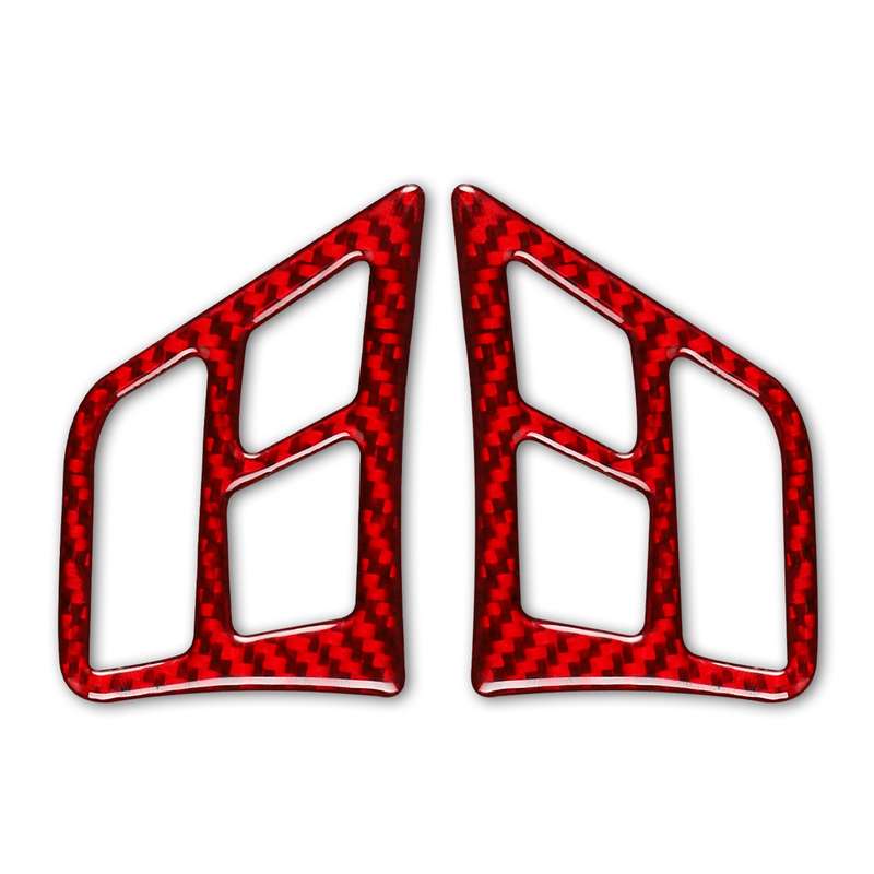 2 PCS Set for BMW 3 Series E90 Carbon Fiber Car Steering Wheel Button Frame Decorative Sticker,Left