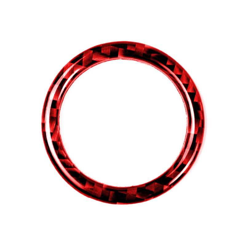 For BMW 3 Series E90 Carbon Fiber Car One-button Start Decorative Sticker, Left and Right Drive(Red)